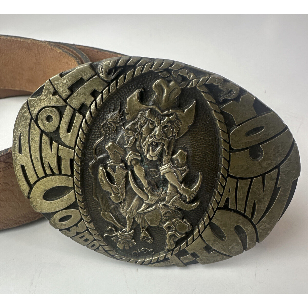 If You Aint Cowboy You Aint *hit Belt Buckle Award Design Metals Inc Solid Brass - Picture 2 of 16